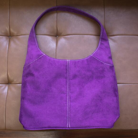 Cacharel Purple Sueded Hand Bag - Picture 4 of 7